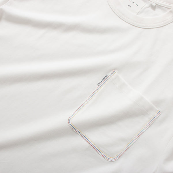 (TP573) Color Stitching Pocket Oversize Tee