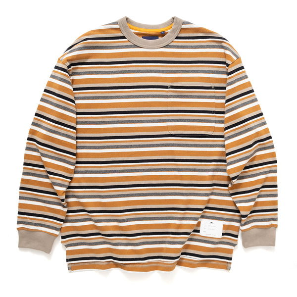 (TP738) Stripe Long Sleeve Pocket Tee