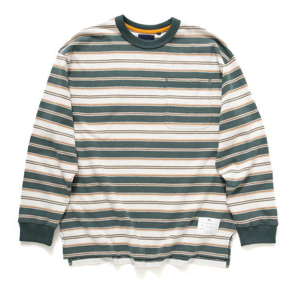 (TP738) Stripe Long Sleeve Pocket Tee