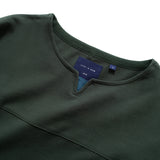 (TP740) Neck Trimmed Cropped Sleeve Tee