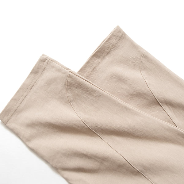 (TP740) Neck Trimmed Cropped Sleeve Tee