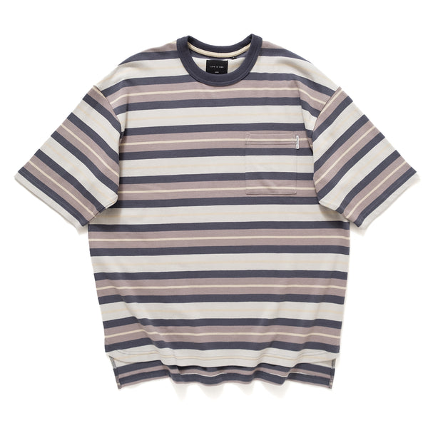 (TP760) Oversize Stripe Pocket Tee