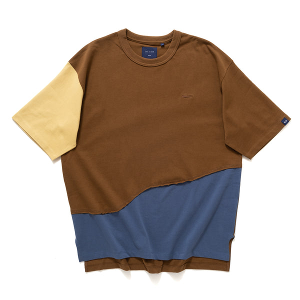 (TP772) Curved Colorblock Tee