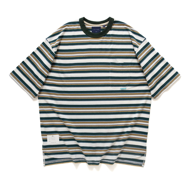 (TP908) Oversize Stripe Pocket Tee