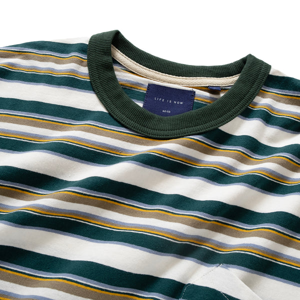 (TP908) Oversize Stripe Pocket Tee