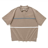 (TP988) Stripe Panel Polo Tee