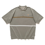 (TP988) Stripe Panel Polo Tee