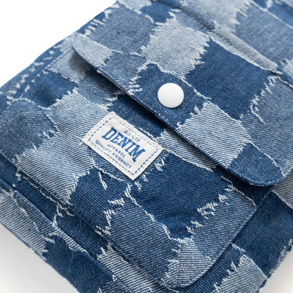 (YB455) Denim Patch Fabric Sacoche