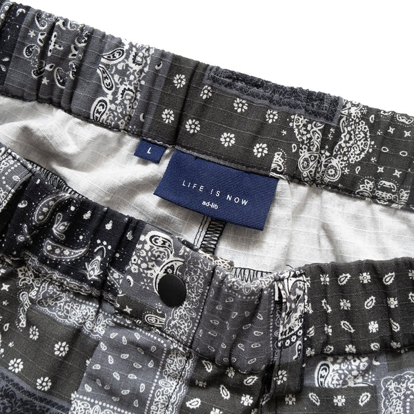 (YP318) Metroplaza Special Edition Black Paisley Shorts