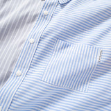 (YS276) Stripe Colorblock Pocket Shirt