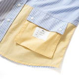 (YS276) Stripe Colorblock Pocket Shirt