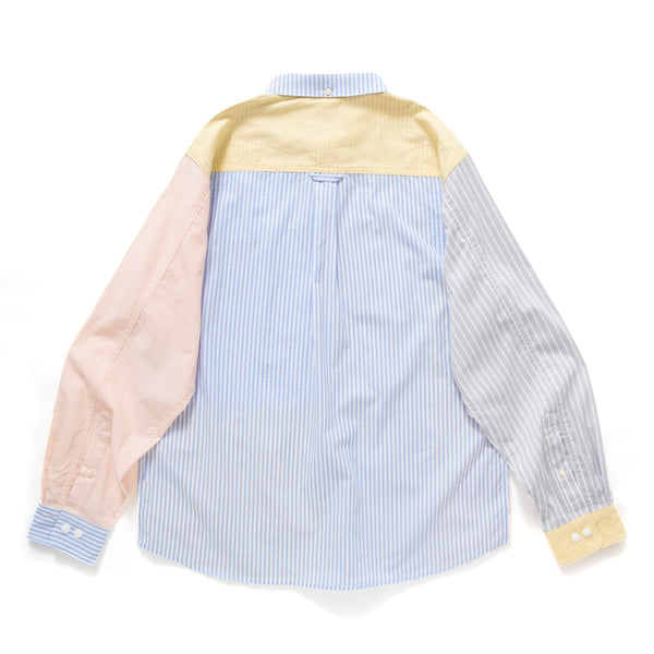 (YS276) Stripe Colorblock Pocket Shirt