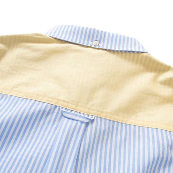 (YS276) Stripe Colorblock Pocket Shirt