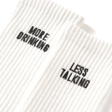 (ZA070) Less Talking More Drinking Message Socks