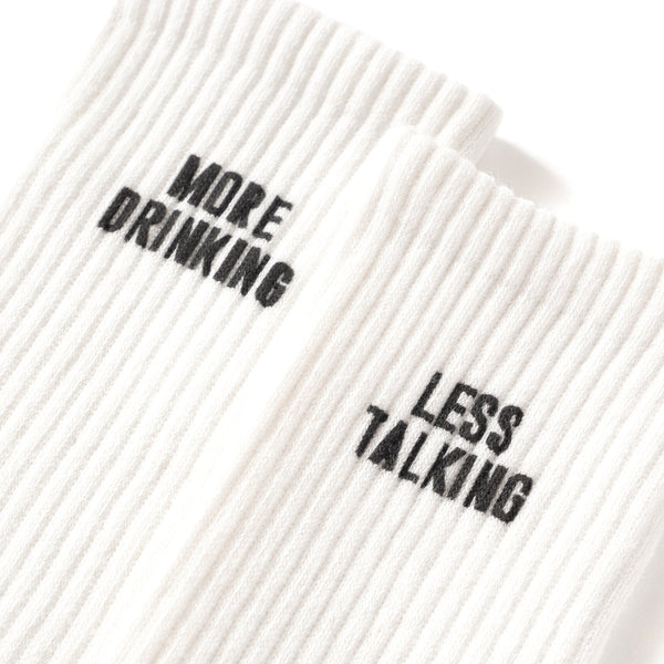 (ZA070) Less Talking More Drinking Message Socks