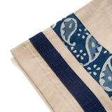 (ZT1014) Indigo Pattern Sleeve Trim Tee