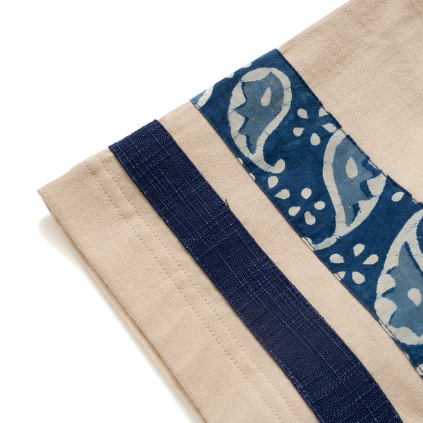 (ZT1014) Indigo Pattern Sleeve Trim Tee