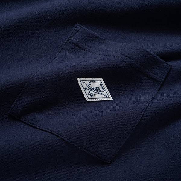 (ZT1014) Indigo Pattern Sleeve Trim Tee