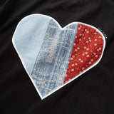 (ZT1024) Heart Shape Patchwork Tee