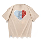 (ZT1024) Heart Shape Patchwork Tee