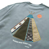 (ZT1028) Tent Graphic Patchwork Pocket Tee