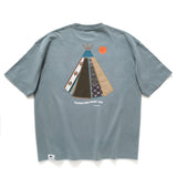 (ZT1028) Tent Graphic Patchwork Pocket Tee