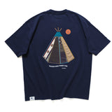 (ZT1028) Tent Graphic Patchwork Pocket Tee