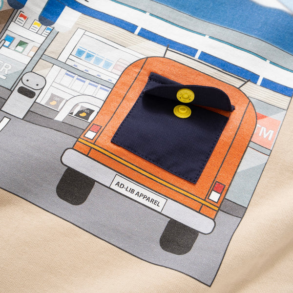 (ZT1034) Grocery Store Graphic Pocket Tee