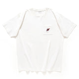 (ZT1045) Fish Shaped Soy Sauce Embroidery Pocket Tee