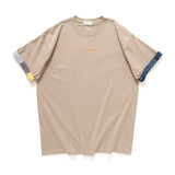 (ZT1093) Embroidery Trimmed Sleeve Tee