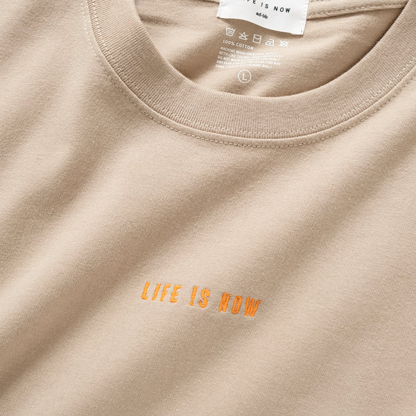 (ZT1093) Embroidery Trimmed Sleeve Tee