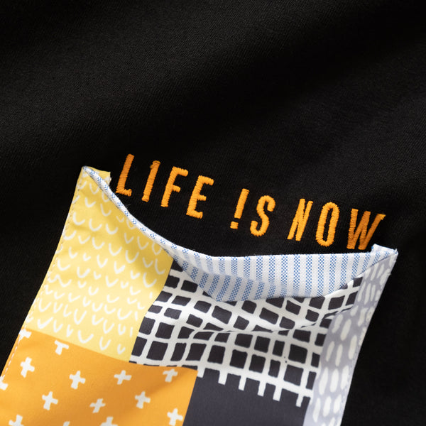 (ZT1094) Embroidery Patchwork Pocket Tee
