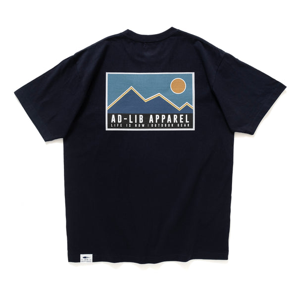 (ZT1107) Mountain Landscape Graphic Flap Pocket Tee