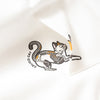 (ZT462) Calico Cat Skeleton Pocket Tee