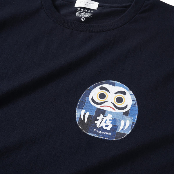 (ZT644) Blue Dharma Doll Graphic Patchwork Tee