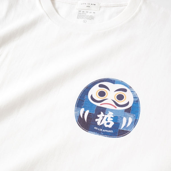 (ZT644) Blue Dharma Doll Graphic Patchwork Tee