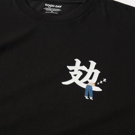 (ZT1295) Lucky Skater Cat Graphic Embroidery Tee